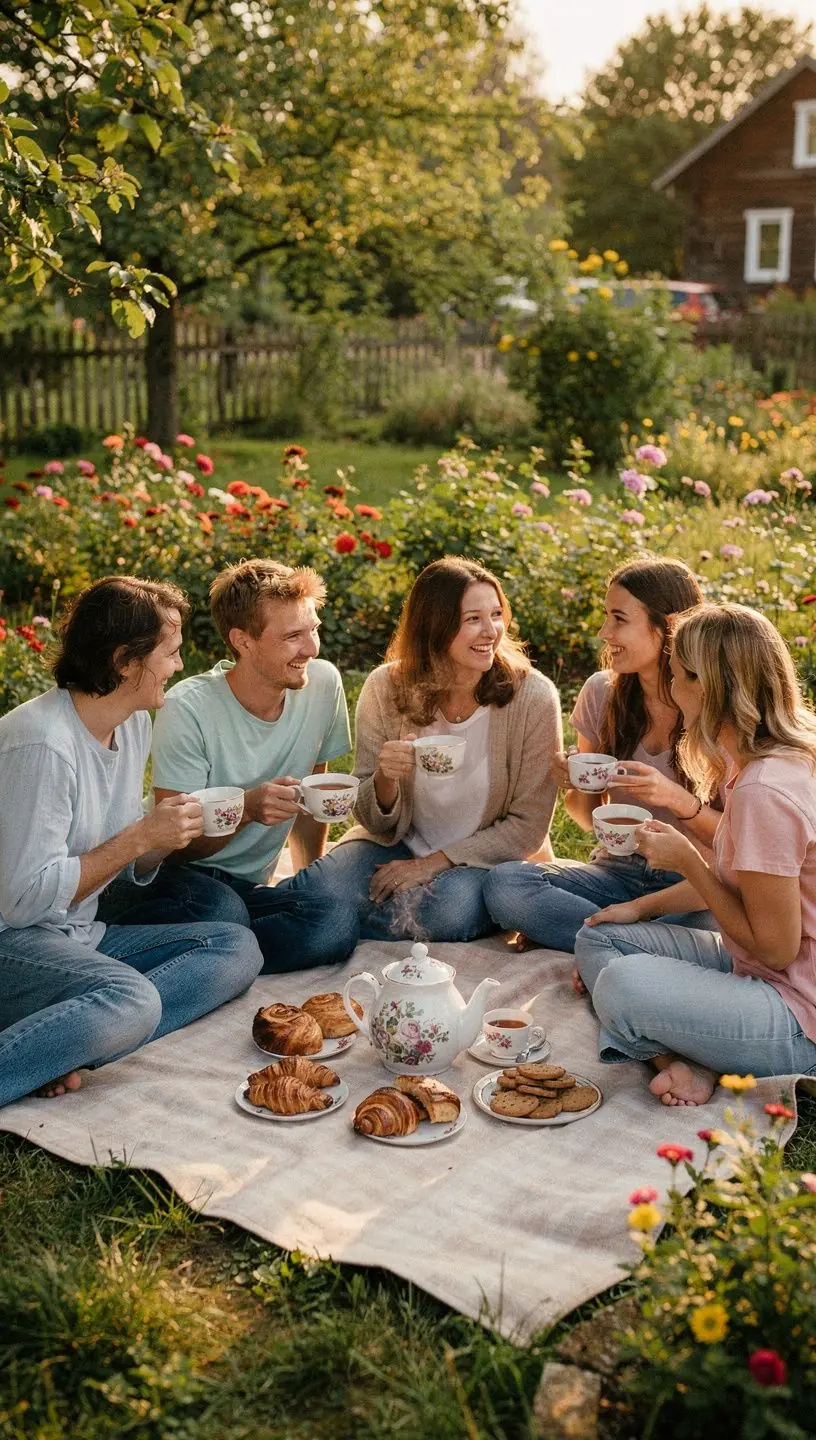 Šilta arbatos puodelio nuotrauka ramiai vakarojant, simbolizuojanti atsipalaidavimą ir streso mažinimą.